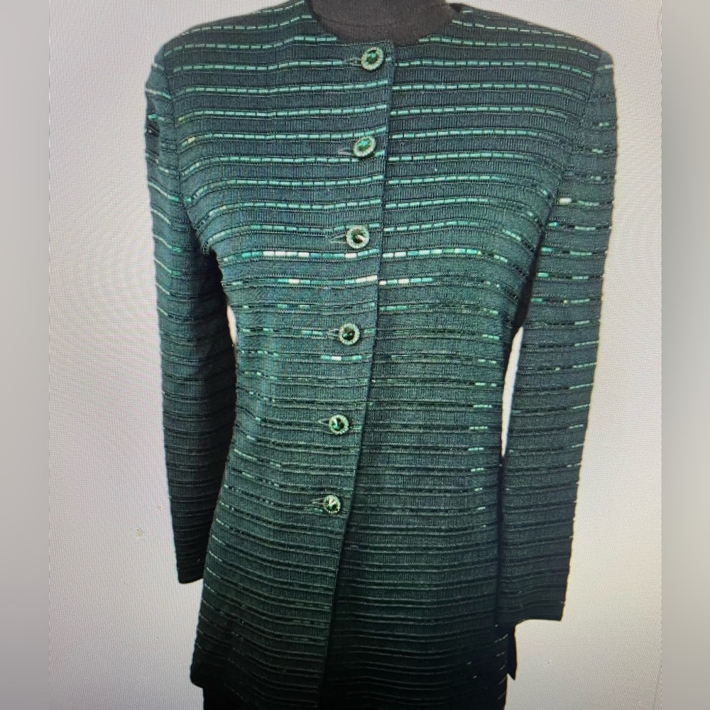 St. John Green Knit Top